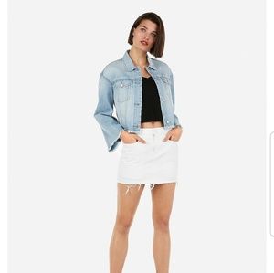 Express distressed mini skirt